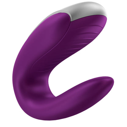 Satisfyer Double Fun Partner Vibrator Viola – Vibratore ricaricabile dal design innovativo per coppie