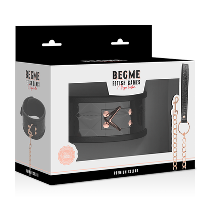 BEGME - BLACK EDITION VEGAN LEATHER NECKLACE WITH NEOPRENE LINING