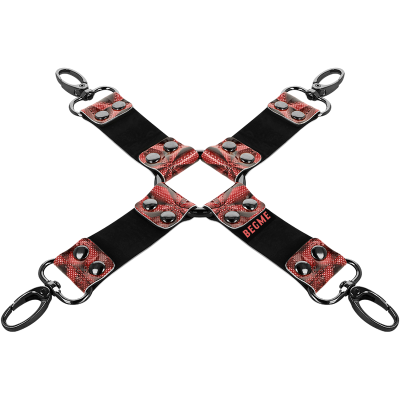 BEGME Red Edition Hog Tie – Conjunto De Ataduras De Cuero Vegano Con Forro De Neopreno