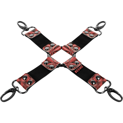 BEGME Red Edition Hog Tie – Conjunto De Ataduras De Cuero Vegano Con Forro De Neopreno