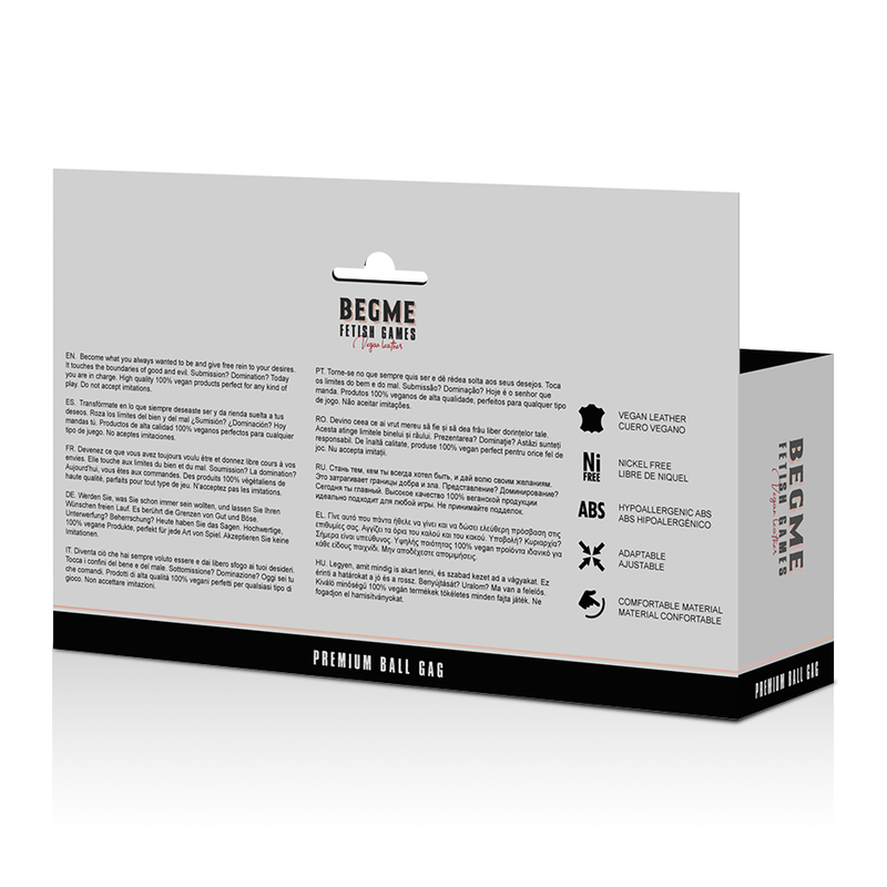 BEGME Bavaglio Vegano Rosso – Design Regolabile per il Comfort durante il Gioco