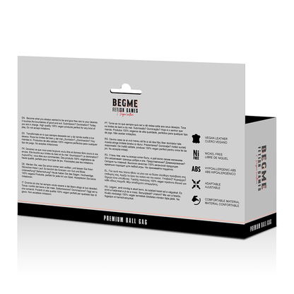 BEGME Bavaglio Vegano Rosso – Design Regolabile per il Comfort durante il Gioco