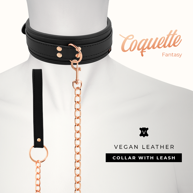 Coquette Chic Desire Collar Fantasy – Cuero Vegano Con Forro De Neopreno Para Comodidad Y Estilo