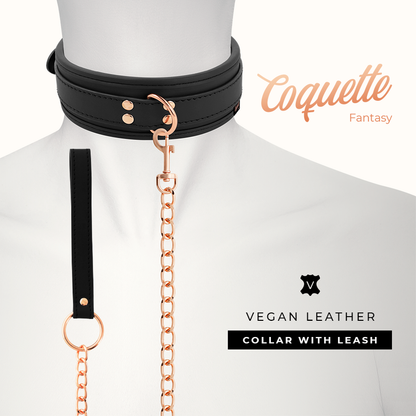 Coquette Chic Desire Collar Fantasy – Cuero Vegano Con Forro De Neopreno Para Comodidad Y Estilo