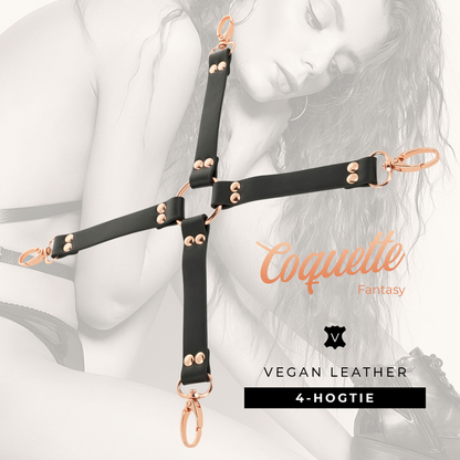 COQUETTE CHIC DESIRE Fantasy Hog Tie Cuero Vegano – Conjunto De Ataduras Para Juegos De Bondage