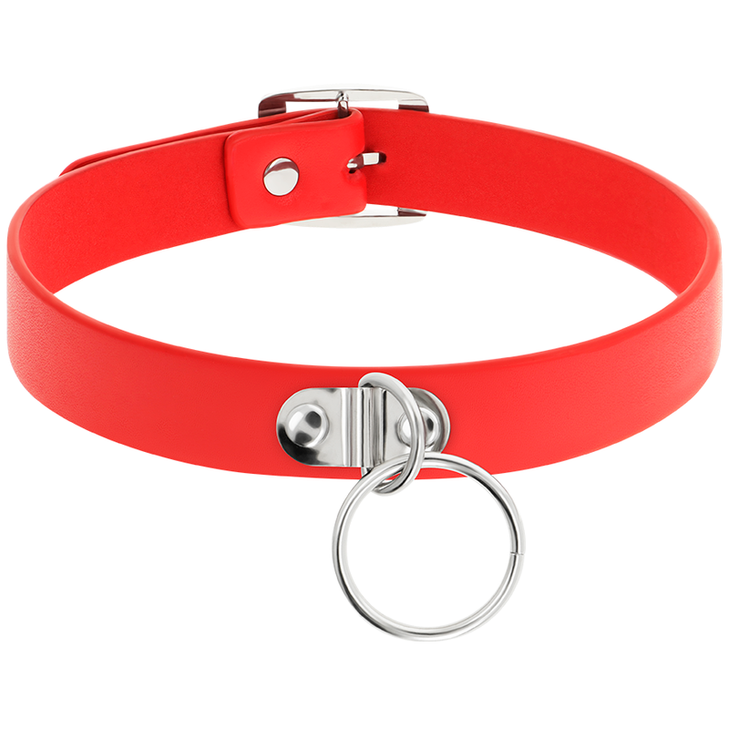 Coquette Chic Desire Collar Cuero Vegano Rojo – Accesorio Ajustable Para Estilo Elegante