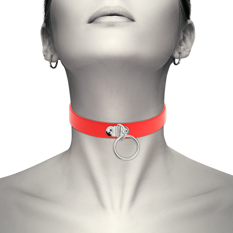 Coquette Chic Desire Collar Cuero Vegano Rojo – Accesorio Ajustable Para Estilo Elegante