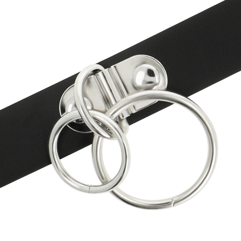 COQUETTE CHIC DESIRE - VEGAN LEATHER DOUBLE RING CHOKER