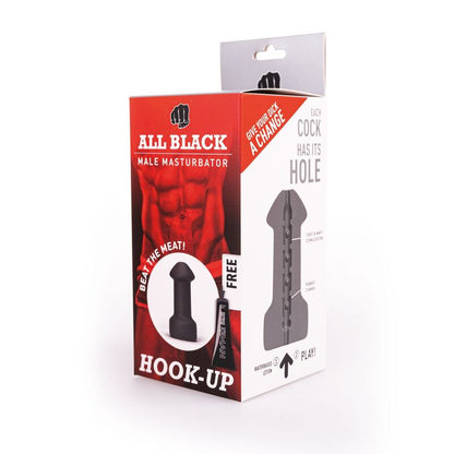 Masturbatore All Black Hook-Up – Design ergonomico per un'esperienza unica