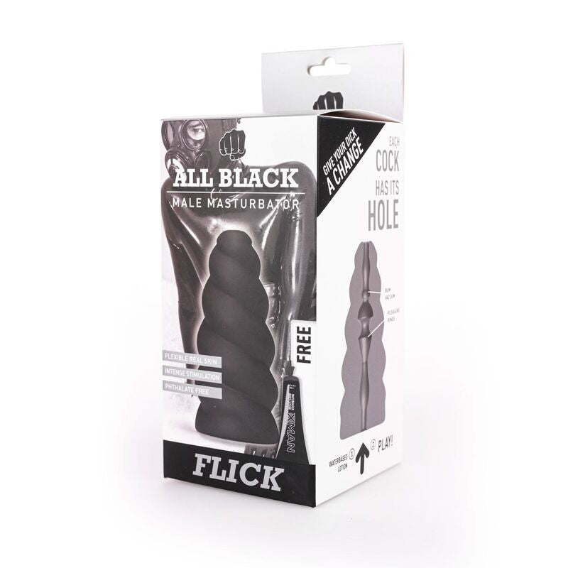 ALL BLACK Masturbador Flick – Diseño Ergonómico Para Placer Personal Envolvente