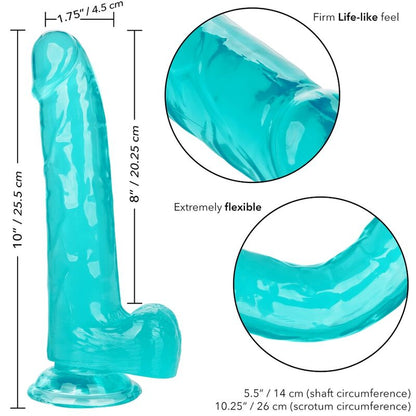 CALEXOTICS Size Queen Dildo Azul 20.3 Cm – Diseño Ergonómico Para Placer Personalizado