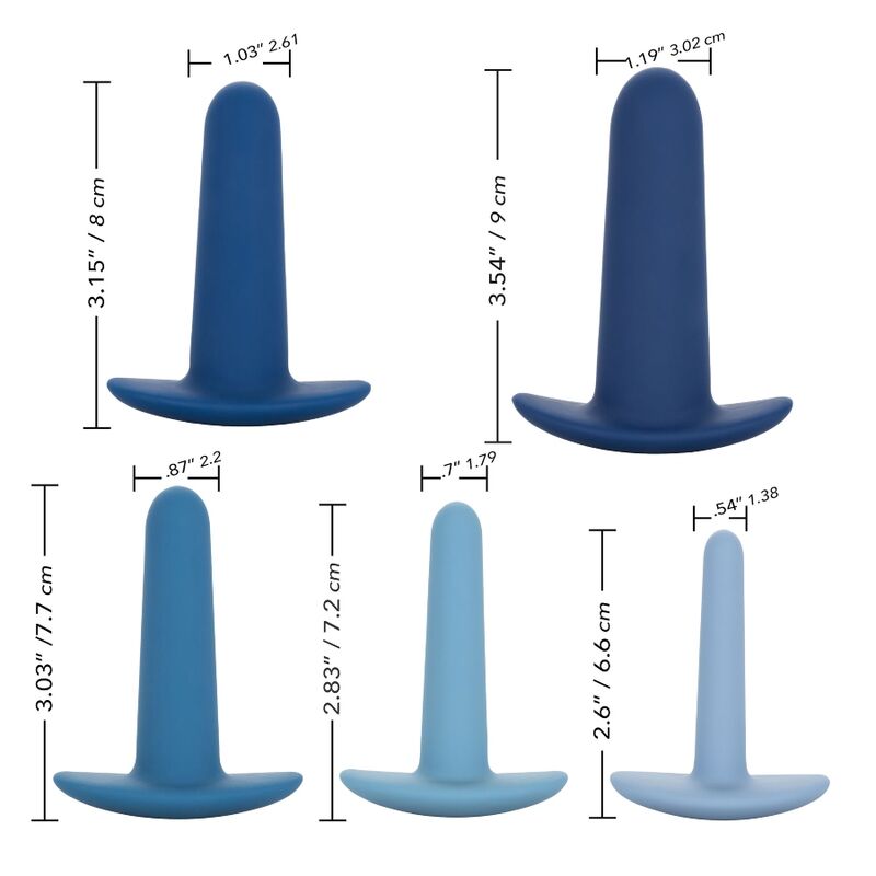 CALEXOTICS Conjunto De Entrenamiento Anal Portátil 5 Piezas – Diseño Ergonómico Para Exploración Confiada