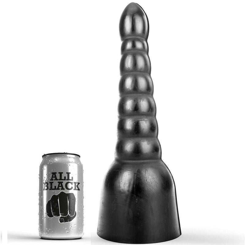 Comprar All Black Dildo 34 Cm – Diseño Con Estrías Para Estimulación Extra-Noxtic