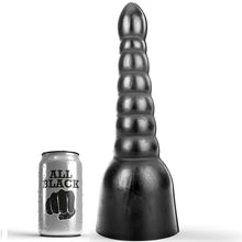 Comprar All Black Dildo 34 Cm – Diseño Con Estrías Para Estimulación Extra-Noxtic