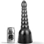 Comprar All Black Dildo 34 Cm – Diseño Con Estrías Para Estimulación Extra-Noxtic