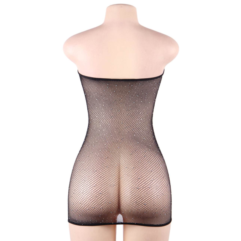Comprar QUEEN LINGERIE Vestido Cuerpo De Red Con Brillantes – Lencería Seductora Que Realza La Sensualidad-Noxtic