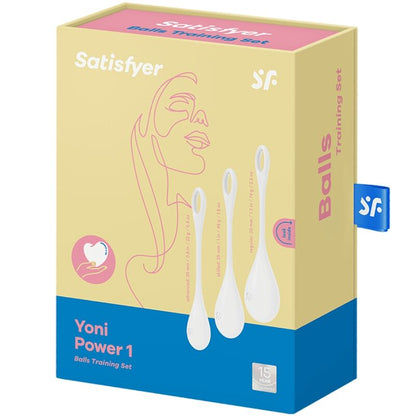 SATISFYER Yoni Power 1 Kit di allenamento bianco – Rafforza i muscoli del pavimento pelvico con un design moderno