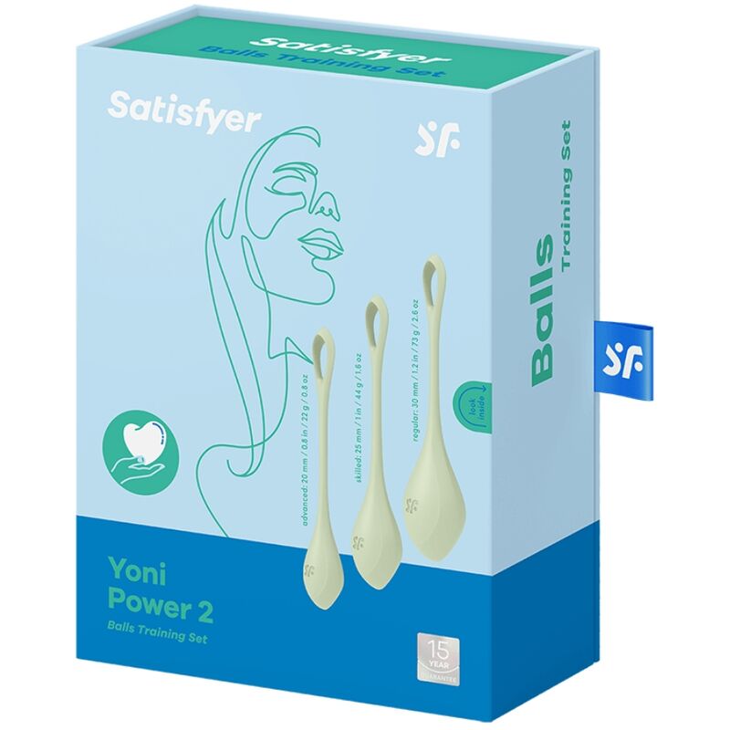 Satisfyer Yoni Power 2 Kit De Entrenamiento Verde – Bolas Chinas Para Fortalecer El Suelo Pélvico