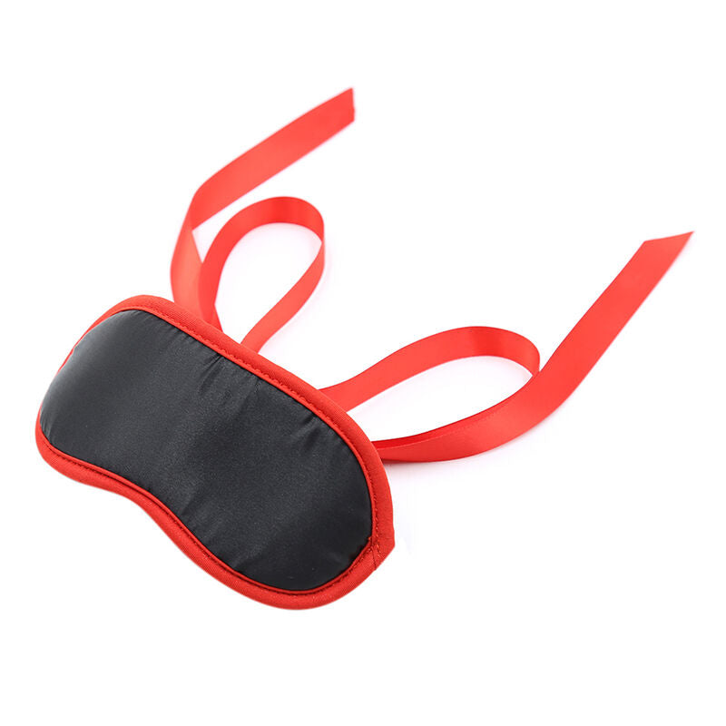 OHMAMA Fetish Black Red Edges – Elegante maschera per gli occhi per giochi di piacere sensuale