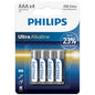 PHILIPS - ULTRA ALKALINE PILA AAA LR03 BLISTER*4-PHILLIPS-Noxtic