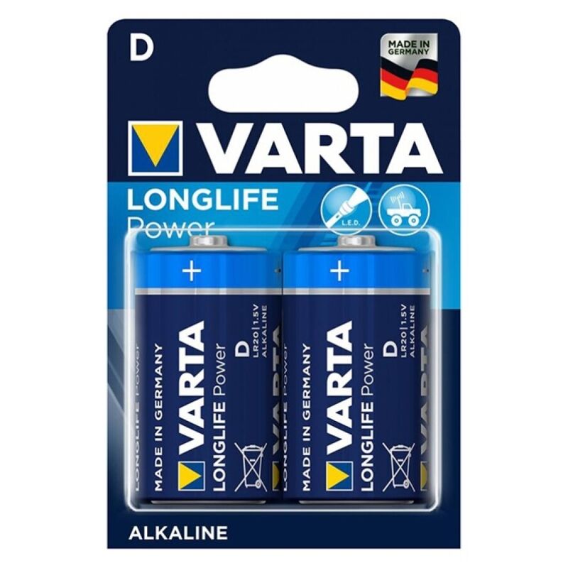 VARTA - LONGLIFE POWER PILA ALCALINA D LR20 BLISTER*2-VARTA-Noxtic