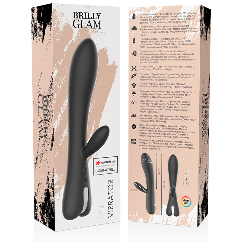 Comprar BRILLY GLAM Erik Vibrador – Diseño Curvado Con Tecnología Inalámbrica Para Experiencia Única-Noxtic
