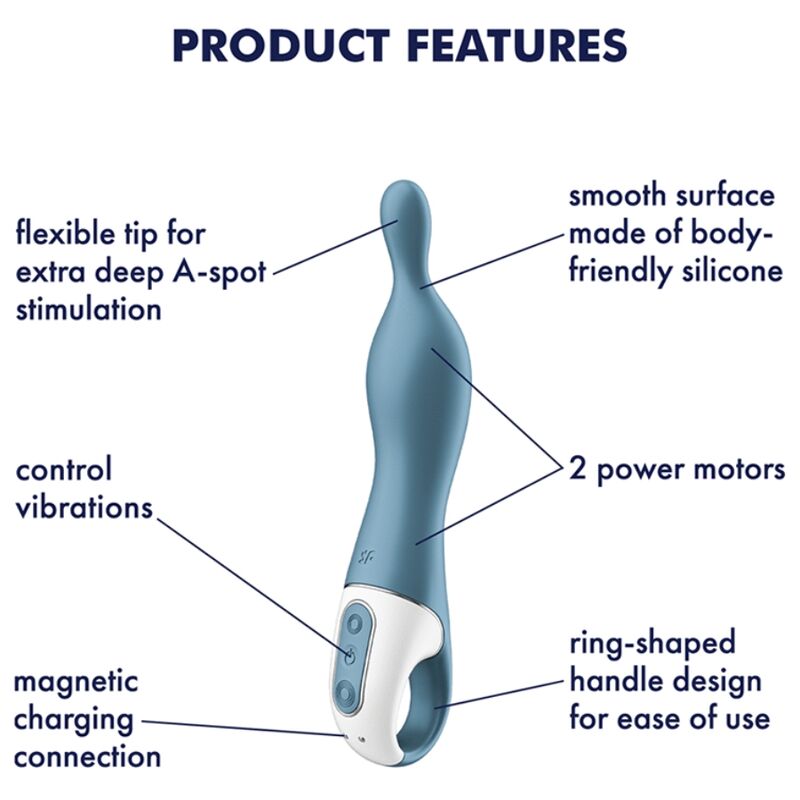 Satisfyer A-Mazing 1 Vibrador Punto A Azul – Diseño Ergonómico Para Estimulación Profunda