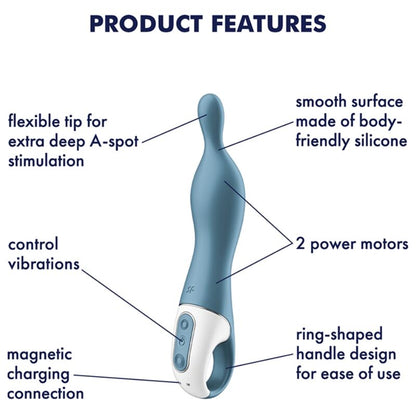 Satisfyer A-Mazing 1 Vibrador Punto A Azul – Diseño Ergonómico Para Estimulación Profunda