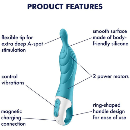 Satisfyer Amazing 2 Turquesa – Vibrador Recargable Con Diseño Ergonómico Para Estimulación Precisa