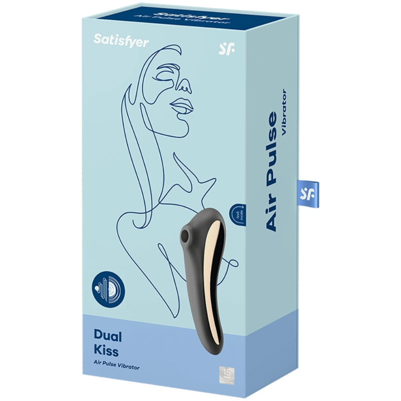 Satisfyer Dual Kiss Nero – Stimolatore con onde di pressione e vibrazione per un piacere unico