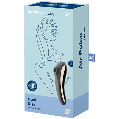 Satisfyer Dual Kiss Nero – Stimolatore con onde di pressione e vibrazione per un piacere unico
