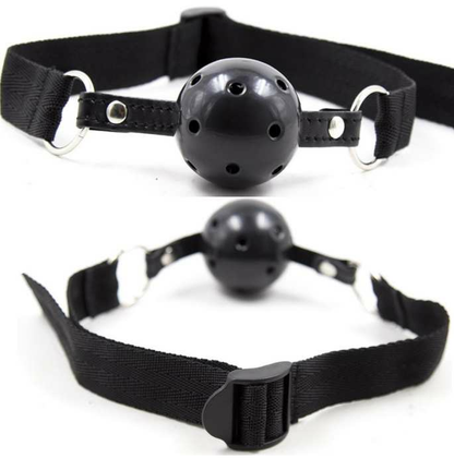 Comprar OHMAMA FETISH Mordaza Bola Transpirable Tela Negra – Diseño Confortable Para Experiencias Aventura-Noxtic