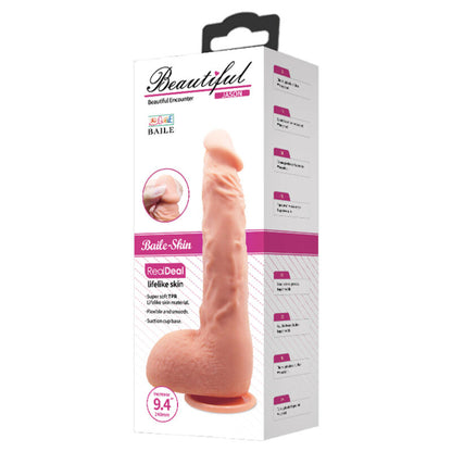 BAILE Dildo Realista Jason Natural 24 Cm – Diseño Curvo Para Estimulación Precisa