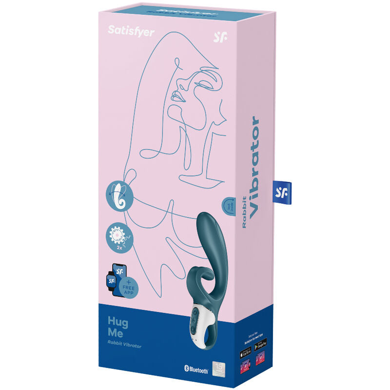 Satisfyer Hug Me Vibrador Rabbit App Azul – Vibrador Recargable Con Control Desde Tu Móvil