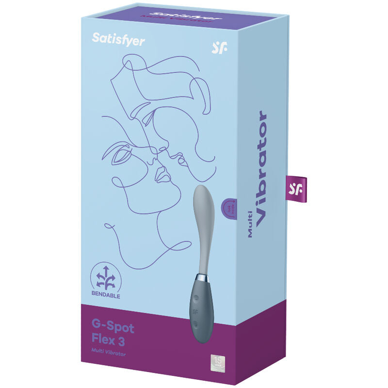 Satisfyer G-Spot Flex 3 Multi Vibrador Gris – Vibrador Recargable Con Diseño Ergonómico Para Placer Personal