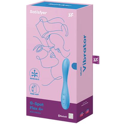 Satisfyer G-Spot Flex 4 Plus Azul – Vibrador Recargable Con Conexión App Para Experiencia Sensorial