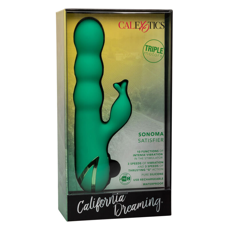 CALEXOTICS Sonoma Satisfier Green – Vibratore ricaricabile dal design elegante per il piacere sensoriale