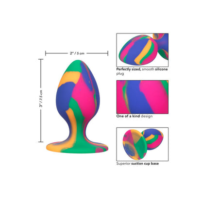 CALEXOTICS Cheeky Medium Tie-Dye Plug – Plugs Anales De Silicona Con Diseño Colorido Y Ergonomía Perfecta
