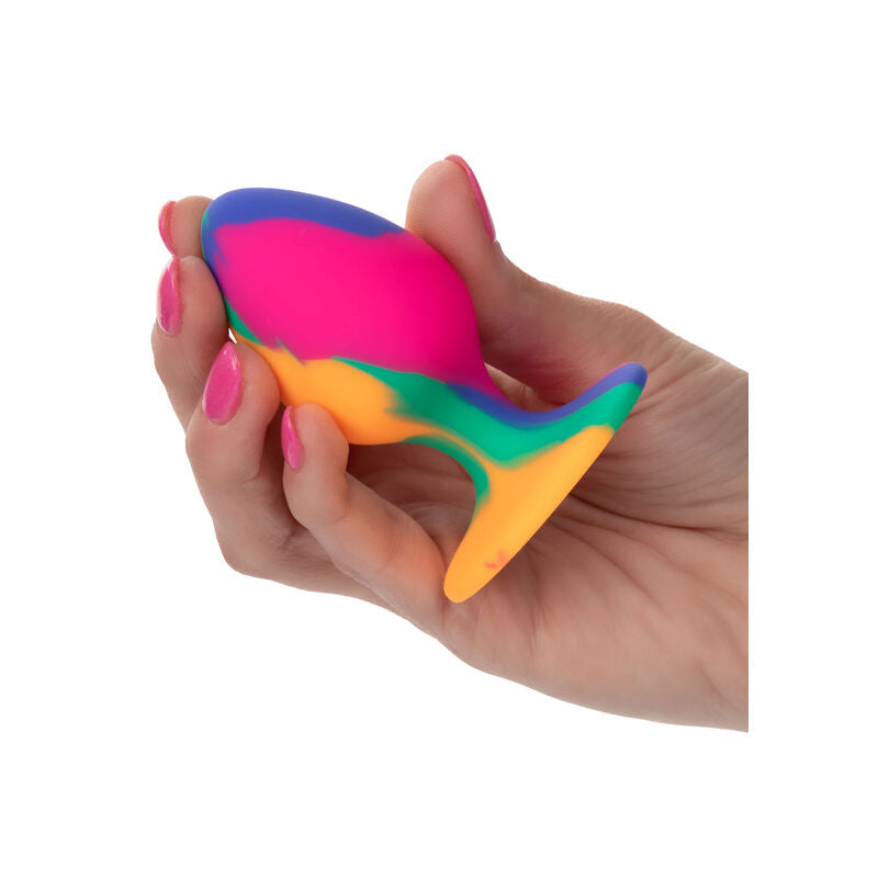 CALEXOTICS Cheeky Medium Tie-Dye Plug – Plugs Anales De Silicona Con Diseño Colorido Y Ergonomía Perfecta