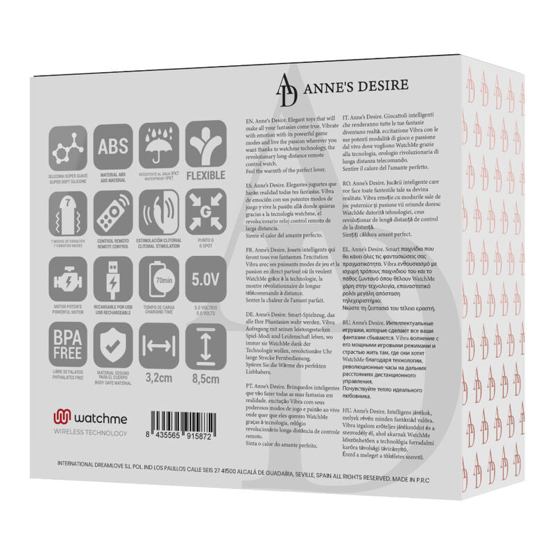 ANNE'S DESIRE - DUAL PLEASURE WATCHME TECHNOLOGY BLACK