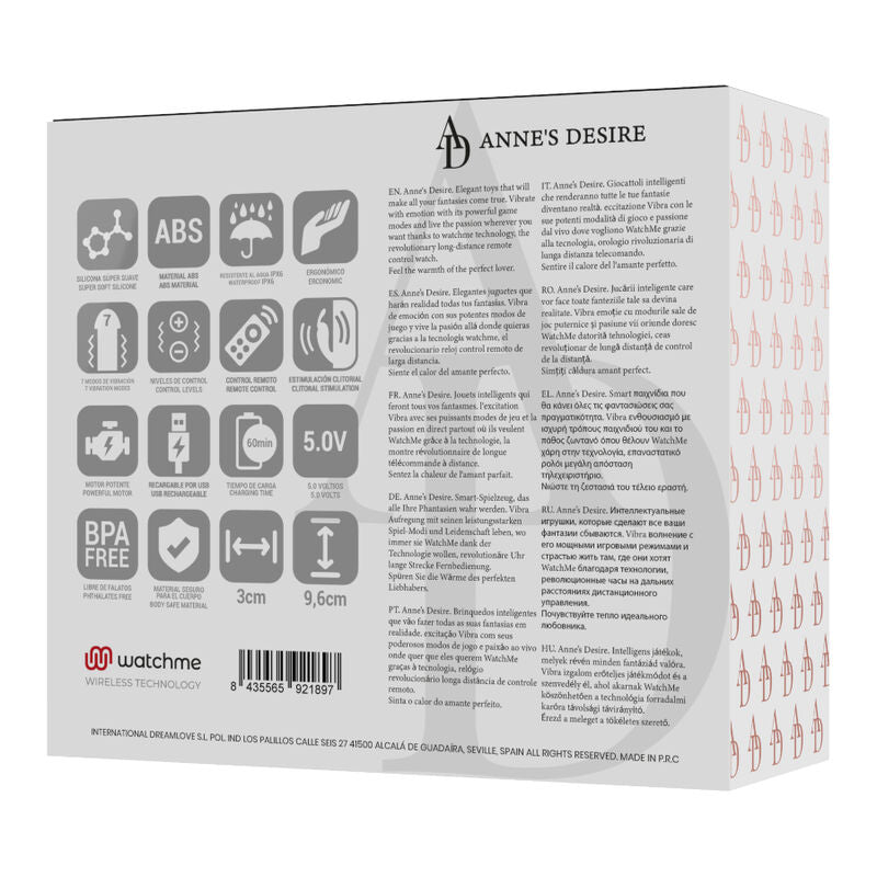 ANNE'S DESIRE Panty Pleasure Tecnología WatchMe Negro Y Dorado – Diseño Ergonómico Con Control Avanzado Para Placer Personalizado