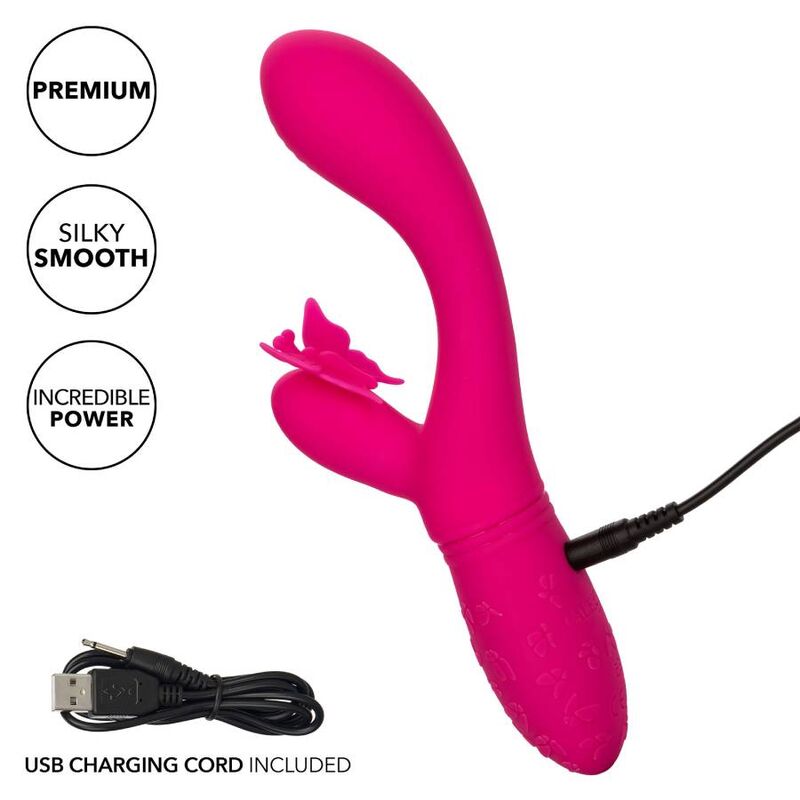 CALEXOTICS Butterfly Kiss Flutter Pink – Vibratore ricaricabile dal design elegante per il piacere intimo
