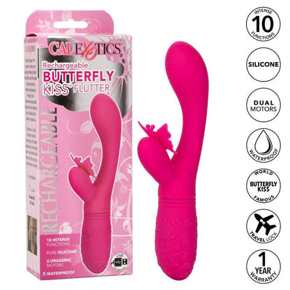 CALEXOTICS Butterfly Kiss Flutter Pink – Vibratore ricaricabile dal design elegante per il piacere intimo