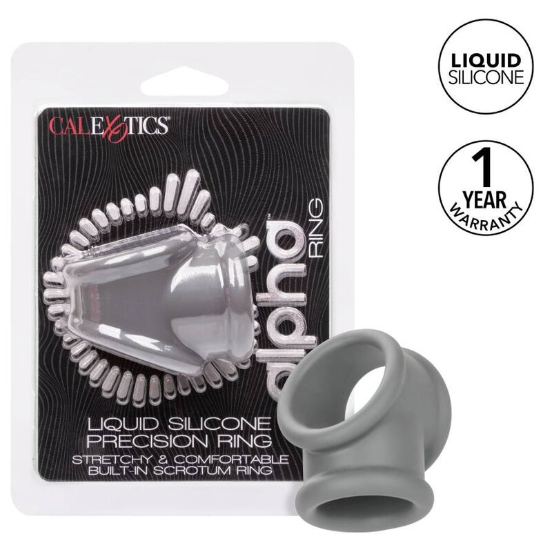 CALEXOTICS Alpha Precision Ring Grey – Anello erotico a doppio design per un piacere sensibile