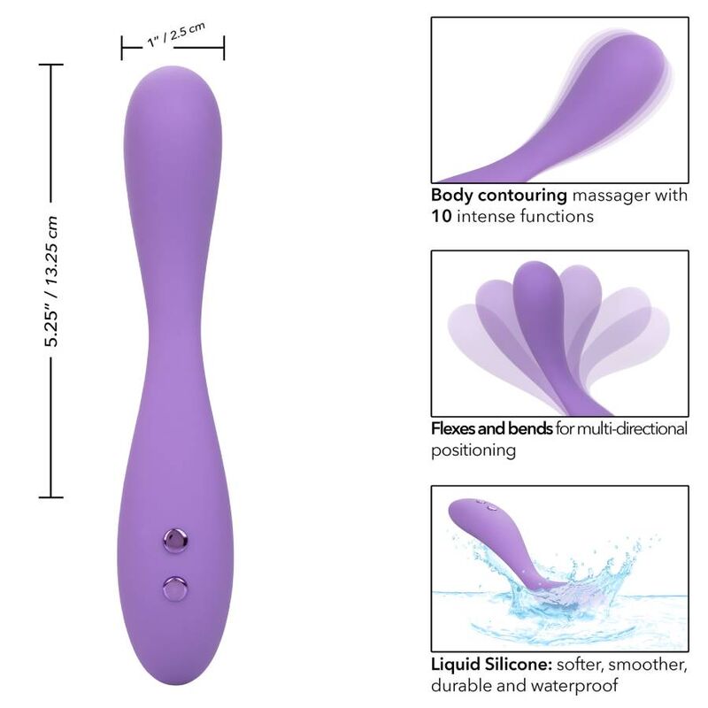 CALEXOTICS Contour Demi Violeta – Masajeador Ergonómico Con 10 Funciones De Vibración