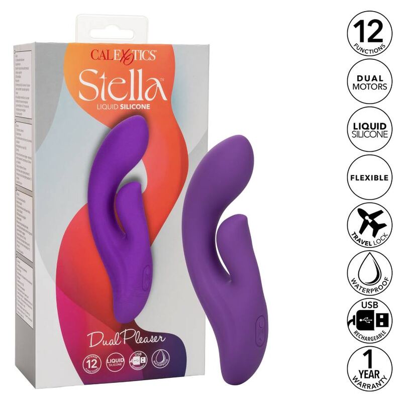 CALEXOTICS Stella Dual Pleaser Violet – Giocattolo erotico dal design curvo per un piacere personalizzato