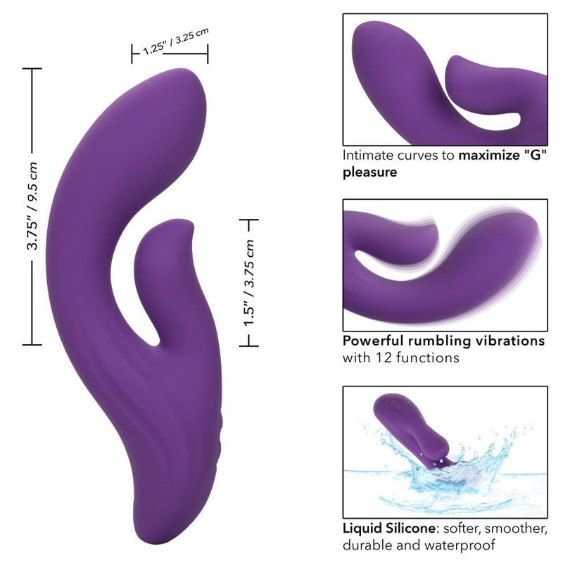 CALEXOTICS Stella Dual Pleaser Violet – Giocattolo erotico dal design curvo per un piacere personalizzato