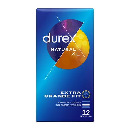 DUREX Natural XL 12 pezzi – Preservativi extra large per il massimo comfort e sensibilità