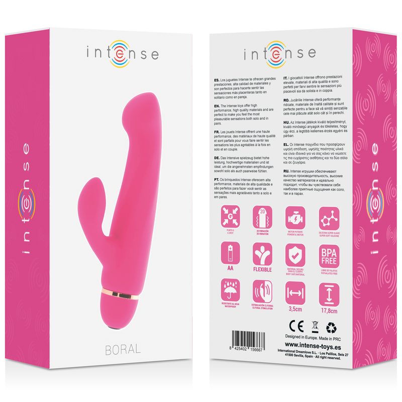 Intense Boral 20 Velocità Rosa – Vibratore in silicone morbido dal design elegante