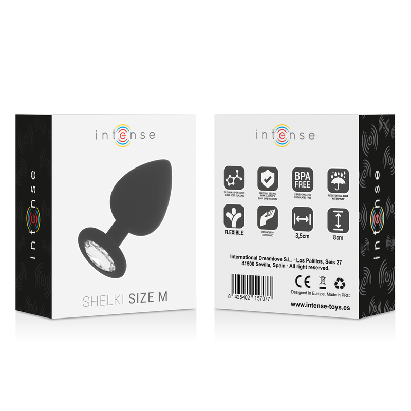 INTENSE Shelki M Plug Anal Negro – Diseño Ergonómico Con Silicona Suave Para Placer Confiable